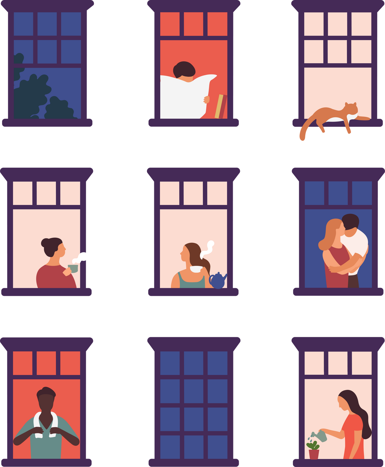 Apartment Windows Illustration